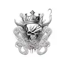 dead king tattoo design idea