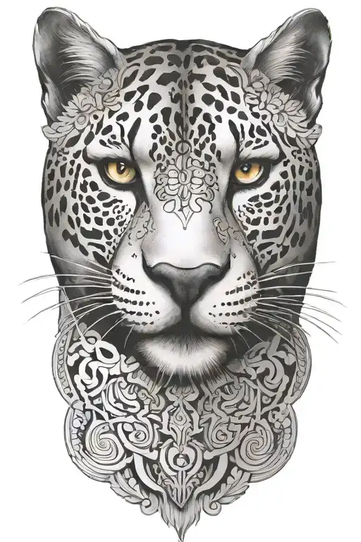 panther eyes surrounded tattoo design idea