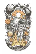 space themed tattoo tattoo design idea