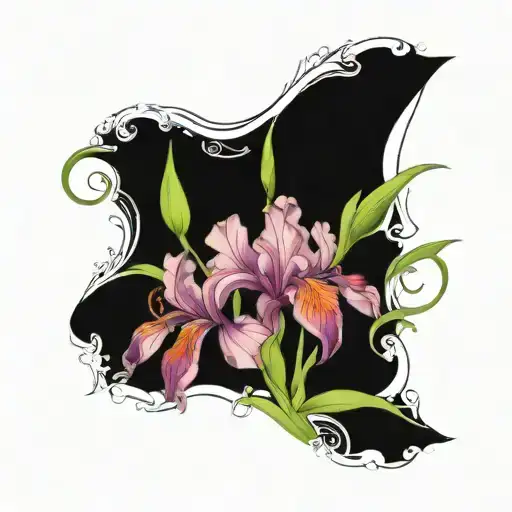 irises wrapping tattoo design idea