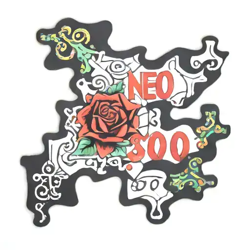 puzzle pieces with birthday date tattoo design idea