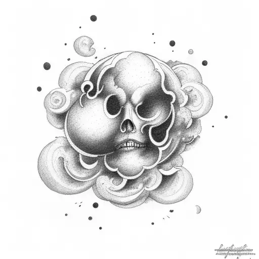 heavenly clouds with blank space in the middle tattoo design idea