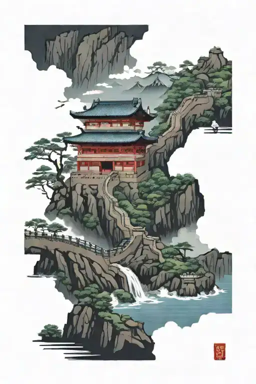 the great wall of china tattoo design idea