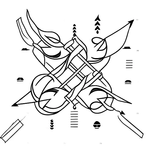 Arrow for 3 siblings with birth dates of mother and father tattoo design idea