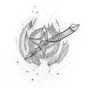 Arrow for 3 siblings with birth dates of mother and father tattoo design idea