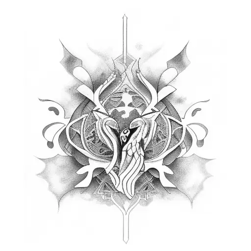 craneo representando amor a la musica tattoo design idea