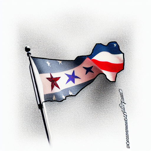 texas and united states flags combined tattoo design idea