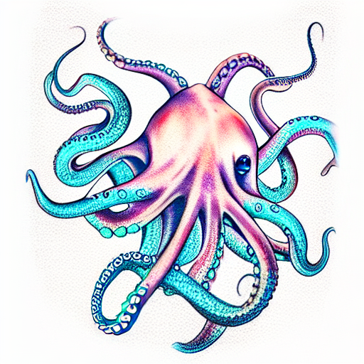 octopus changing colors tattoo design idea