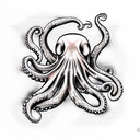 octopus changing colors tattoo design idea