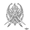 Ukrainian trident. Symbolism of Ukraine. Brotherhood with Poland. Spike and of weet tattoo design idea