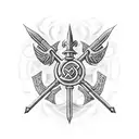 Ukrainian trident. Symbolism of Ukraine. Spike and of weet tattoo design idea