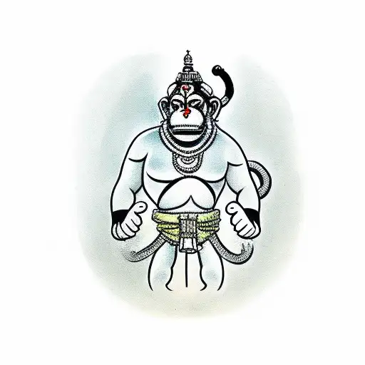 Hanuman with army of monkeys tattoo design idea
