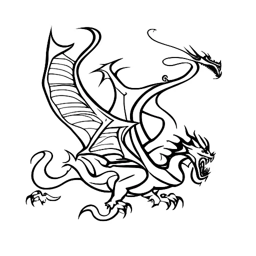 dagger with dragon wrapped around tattoo design idea