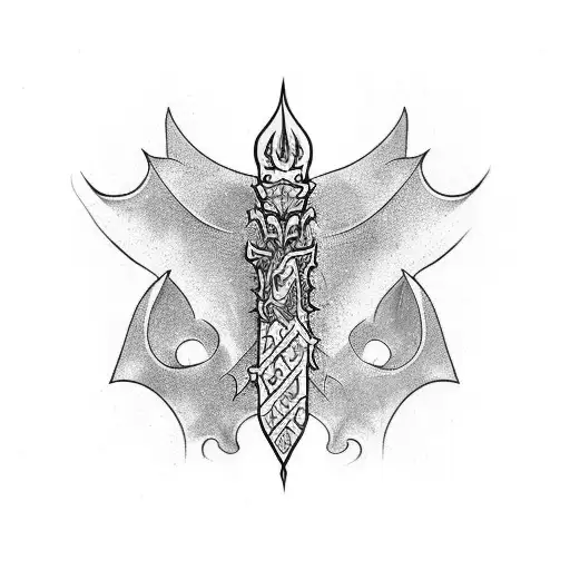 dagger with dragon wrapped around tattoo design idea