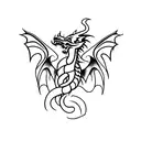 dagger with dragon wrapped around tattoo design idea