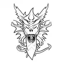 dagger with dragon wrapped around tattoo design idea