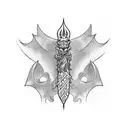 dagger with dragon wrapped around tattoo design idea