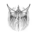 dagger with dragon wrapped around tattoo design idea