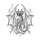 dagger with dragon wrapped around tattoo design idea