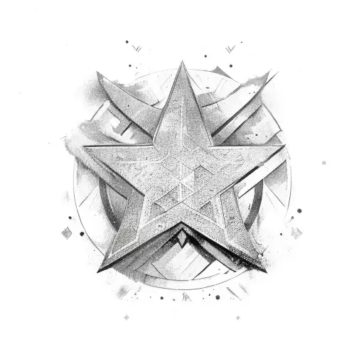 Lovely Cool 3D Stars Tattoo Design Image Make On Upper Sleeve