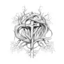 include vines or roots entwined around the cross, gradually climbing upward. These symbolize your personal growth and th tattoo design idea