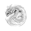 Dragon no wings facing front tattoo design idea