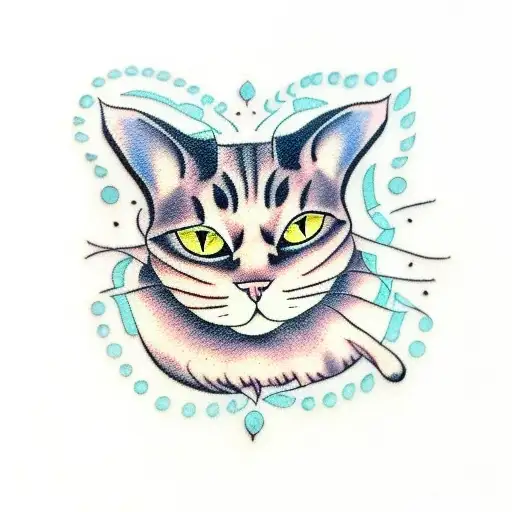 Cat persian tattoo design idea