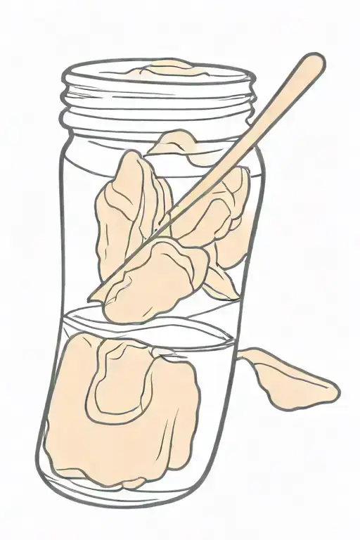 jar of peanut butter knife tattoo design idea