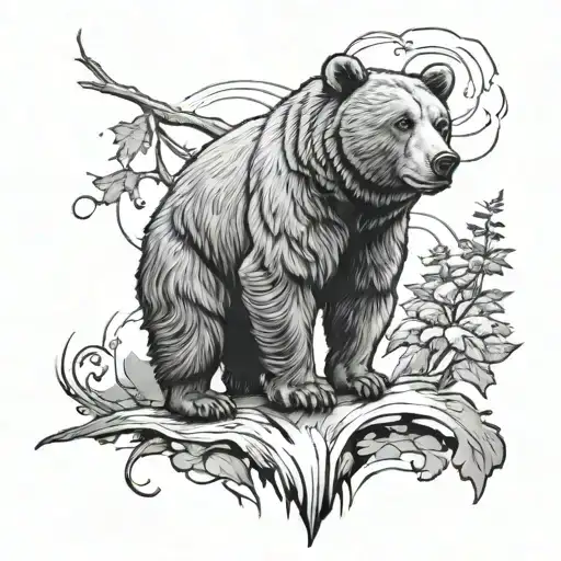 Sleeve Bear tattoo design idea