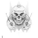 zweihander steampunk tattoo design idea