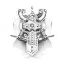 zweihander steampunk tattoo design idea