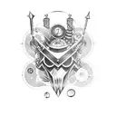 zweihander steampunk tattoo design idea