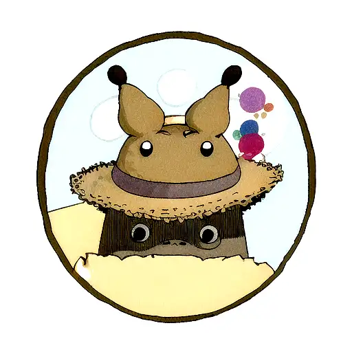 straw hat on totoro tattoo design idea