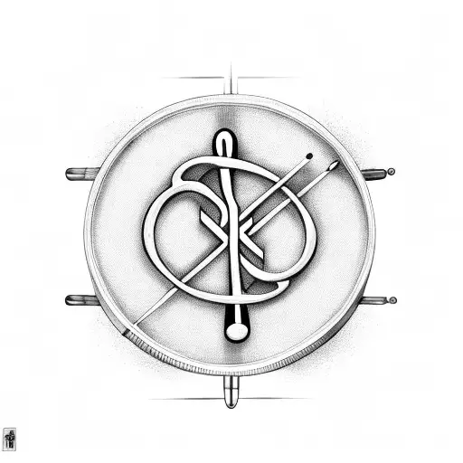 Surgical tools forming a treble clef symbol tattoo design idea