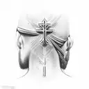 Christian Cross on neck  tattoo design idea