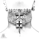 Christian Cross on neck  tattoo design idea