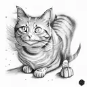 ginger cat tattoo design idea