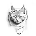 ginger cat  tattoo design idea