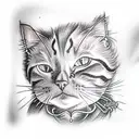 ginger cat tattoo design idea