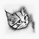 ginger cat tattoo design idea