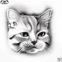 ginger cat tattoo design idea