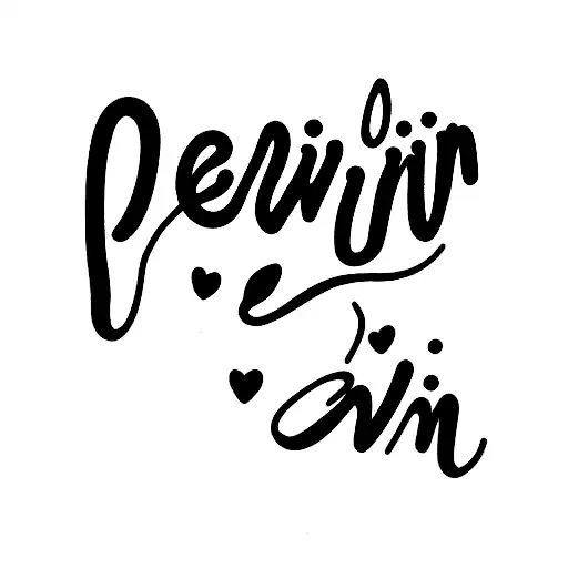 the name Devin in cursive on stem of flower  tattoo design idea