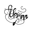 the name Devin in cursive on stem of flower  tattoo design idea