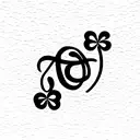 the name Devin in cursive on stem of flower  tattoo design idea