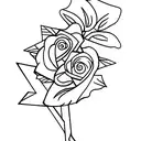 windmill with a rose tattoo design idea