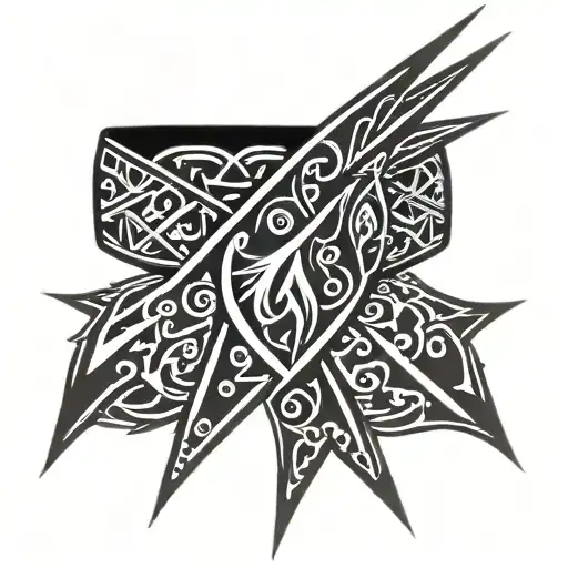 Tribal spike tattoo over arm band tattoo tattoo design idea