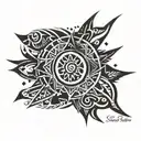 Tribal spike tattoo over arm band tattoo tattoo design idea