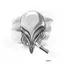 alien smoking weed tattoo design idea