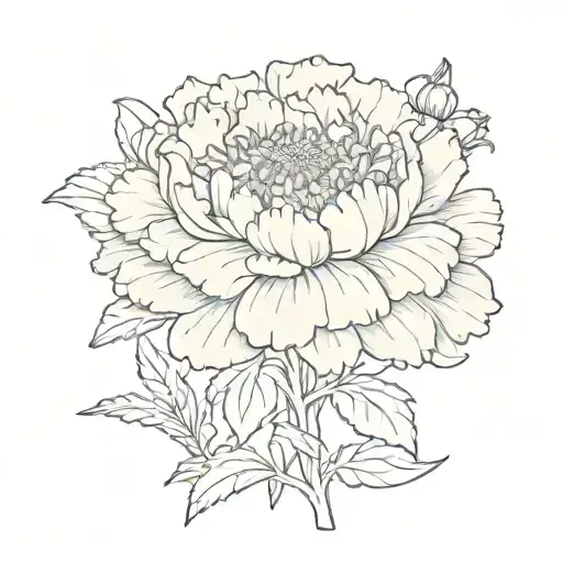 marigold flower blooming tattoo design idea