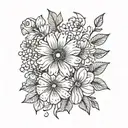 marigold flower with honeysuckle flowers tattoo design tattoo design idea